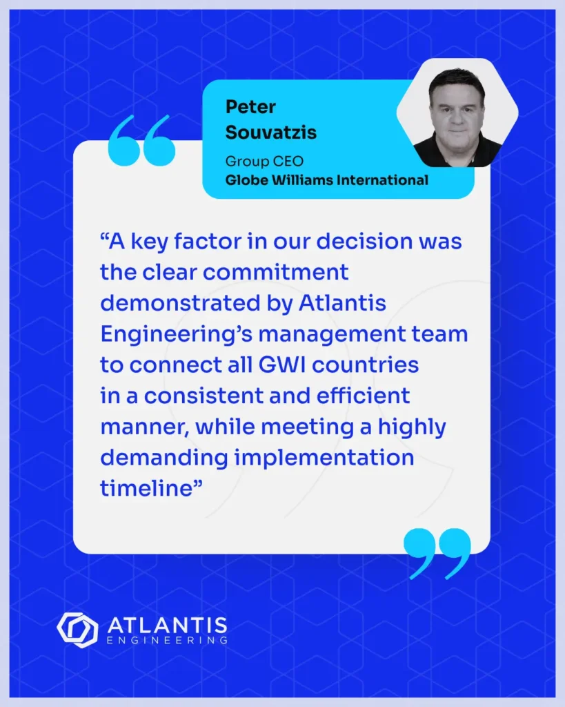 Panagiotis Souvatzis, CEO or Globe Williams International, quote on new partnership with Atlantis Engineering